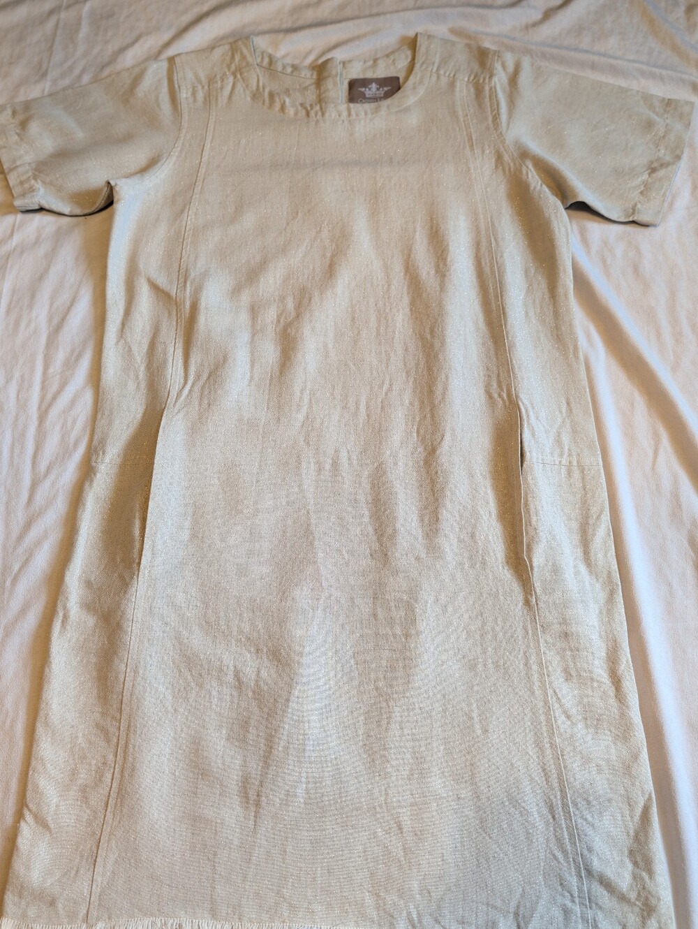 Crown Linen Designs 100% Linen with glitter Dress size small - Picture 2 of 10